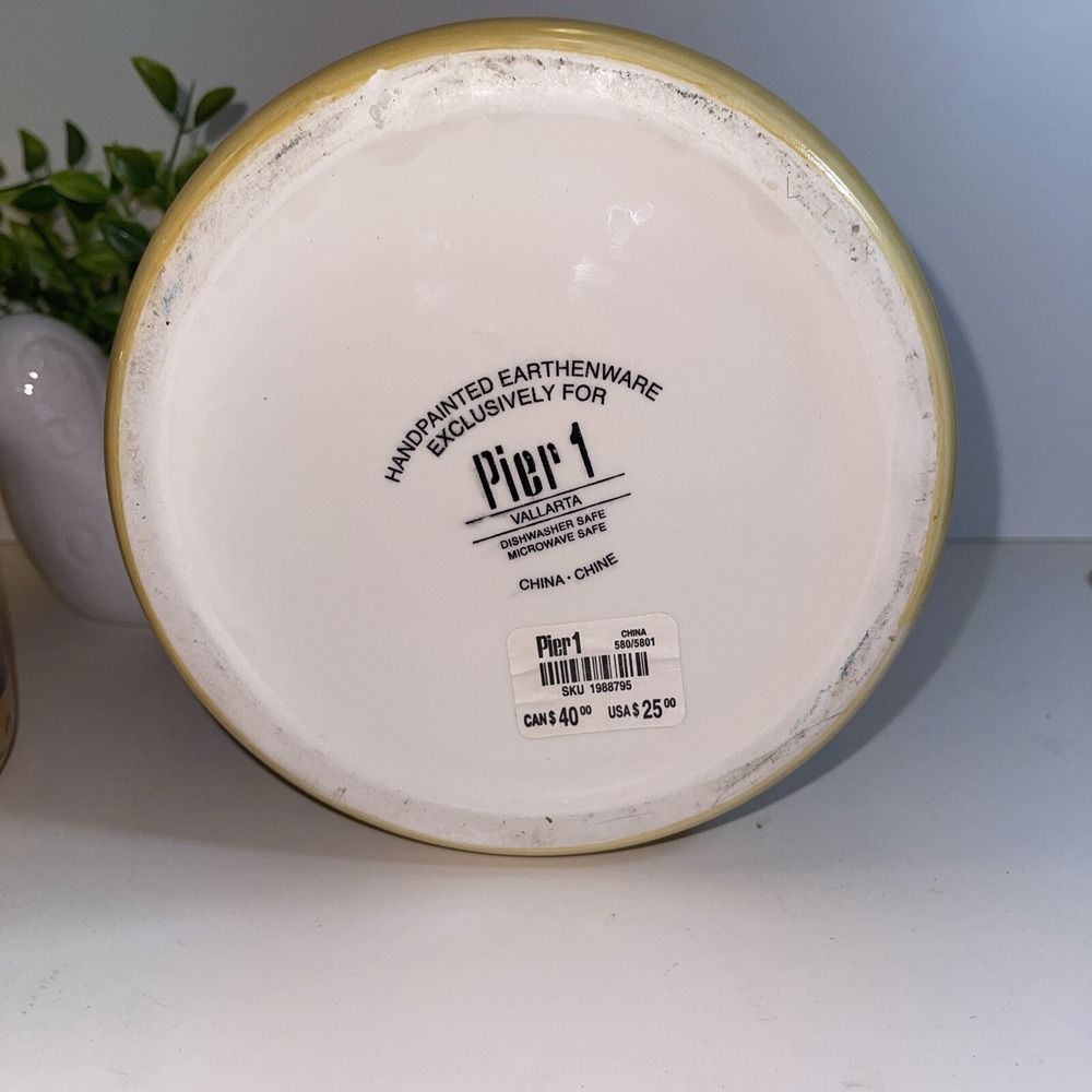 Pier 1 One Imports Vallarta Hand Painted Canister with Lid 9" RETIRED - Picture 7 of 7
